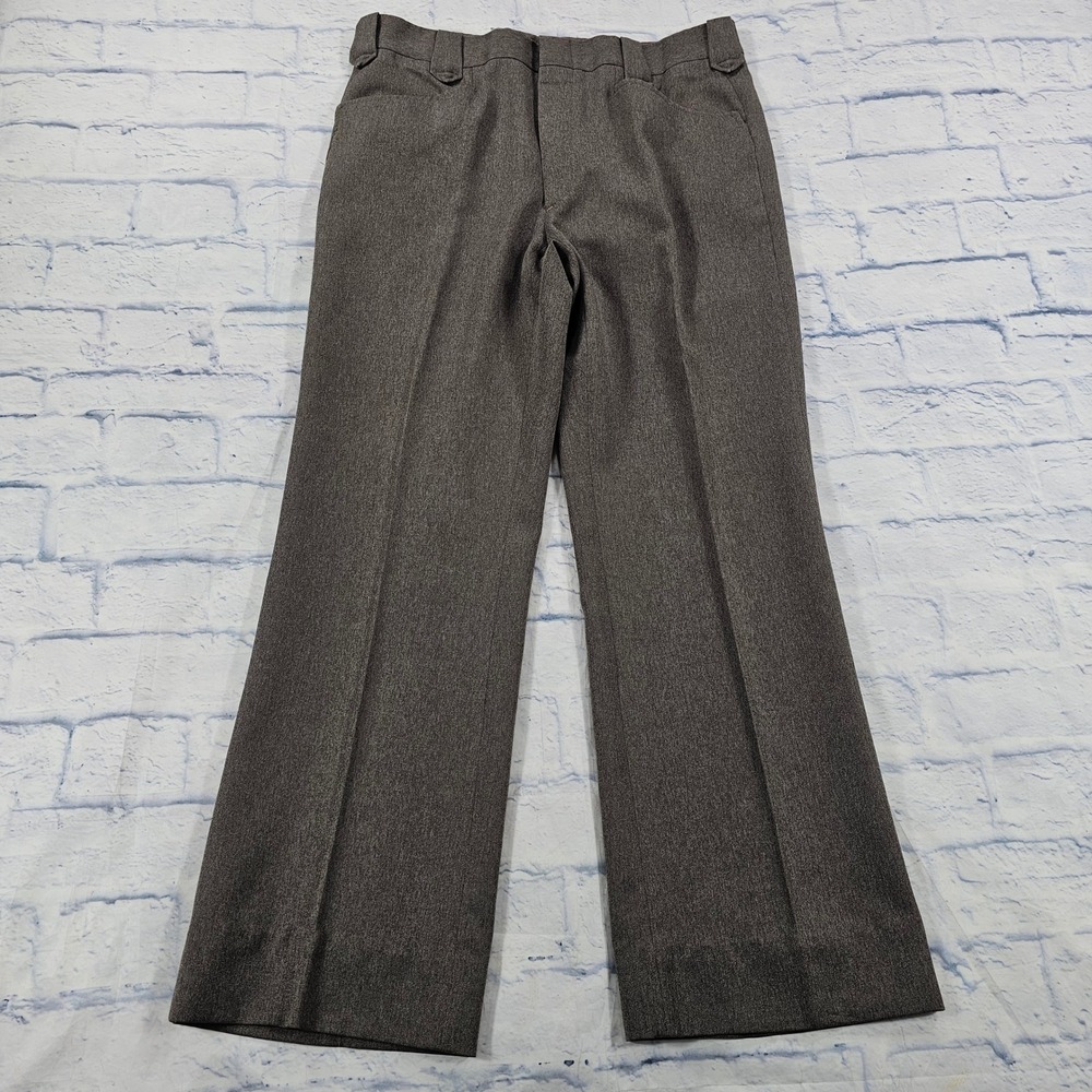 Circle S Dress Slacks Mens 34x30 Brown Western Scalloped Pocket Vintage Pants